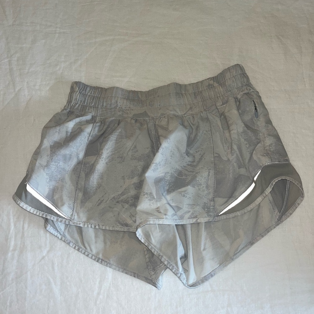 White and grey lululemon shorts